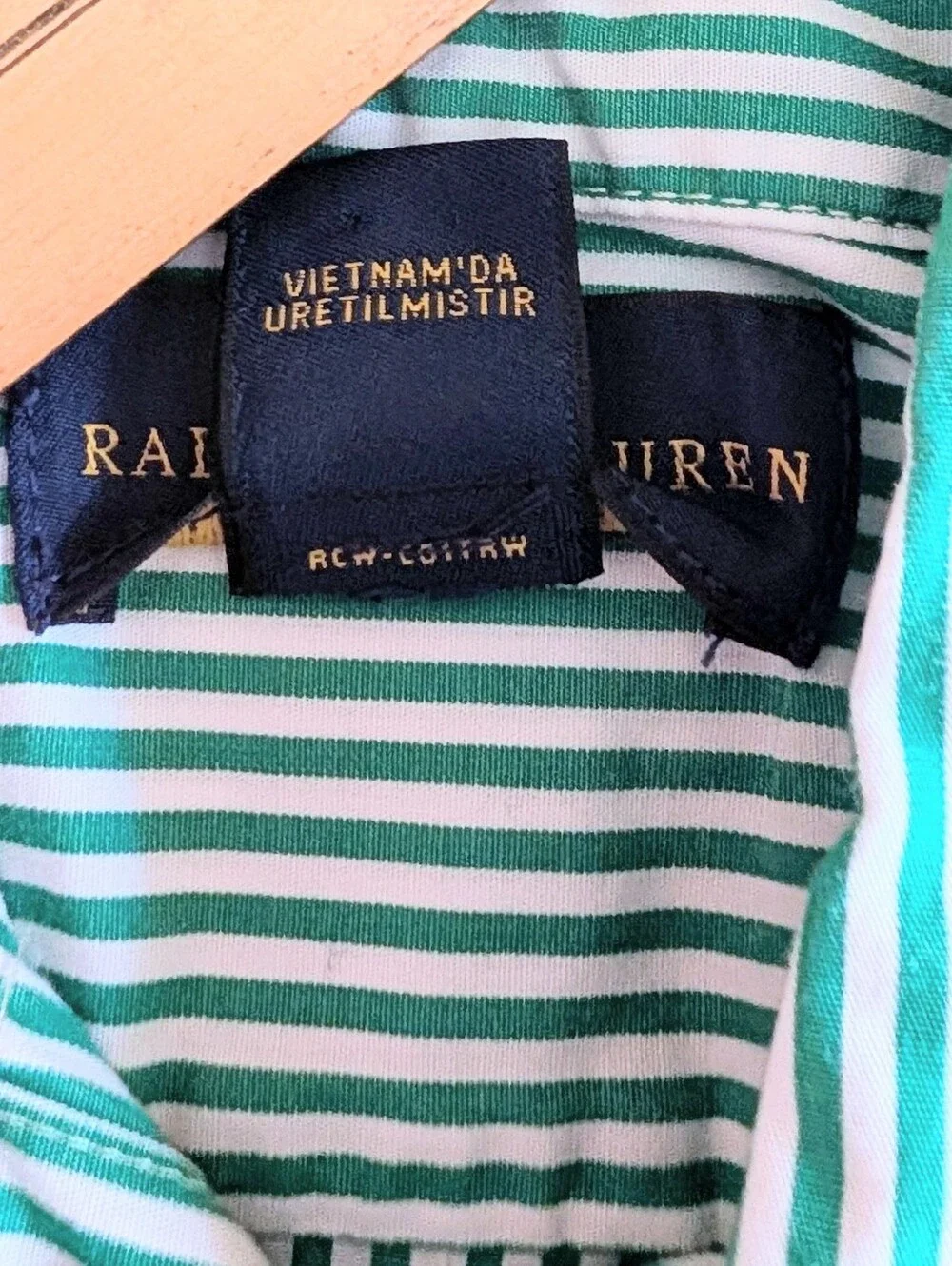 Ralph Lauren Toddler Green Striped Button Down Shirt 2 / 2T Preppy Classic
